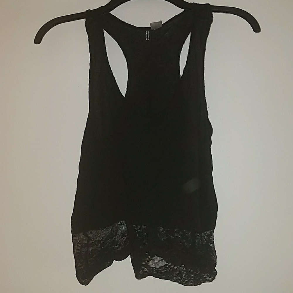 Racerback flowy crop top black